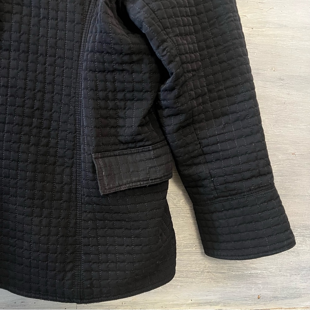 Outbrook‎ Classic Black Quilted Overcoat Jacket Large 12/14 Good Condition - Picture 5 of 11
